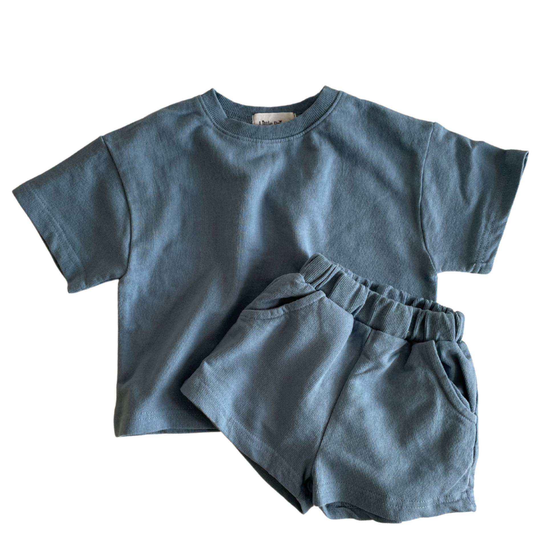 kids denim short set